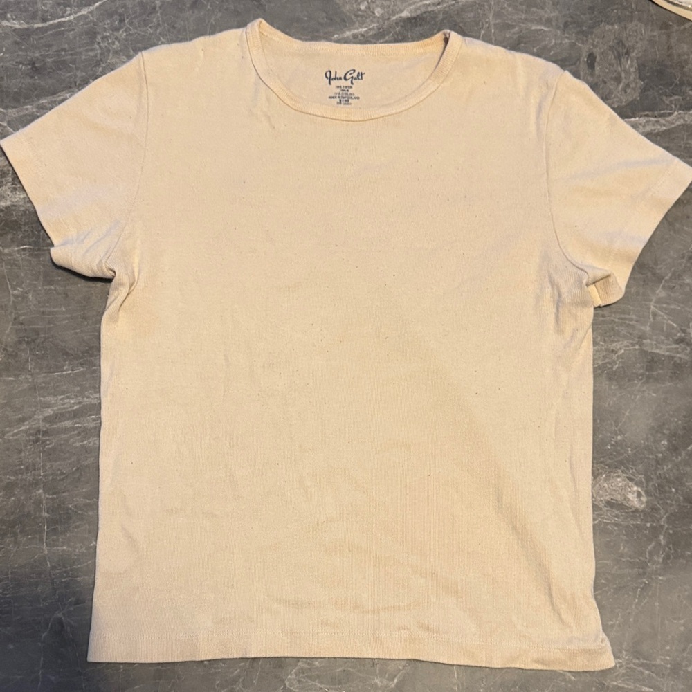 HUE Women's Short Sleeve Tee in Cream